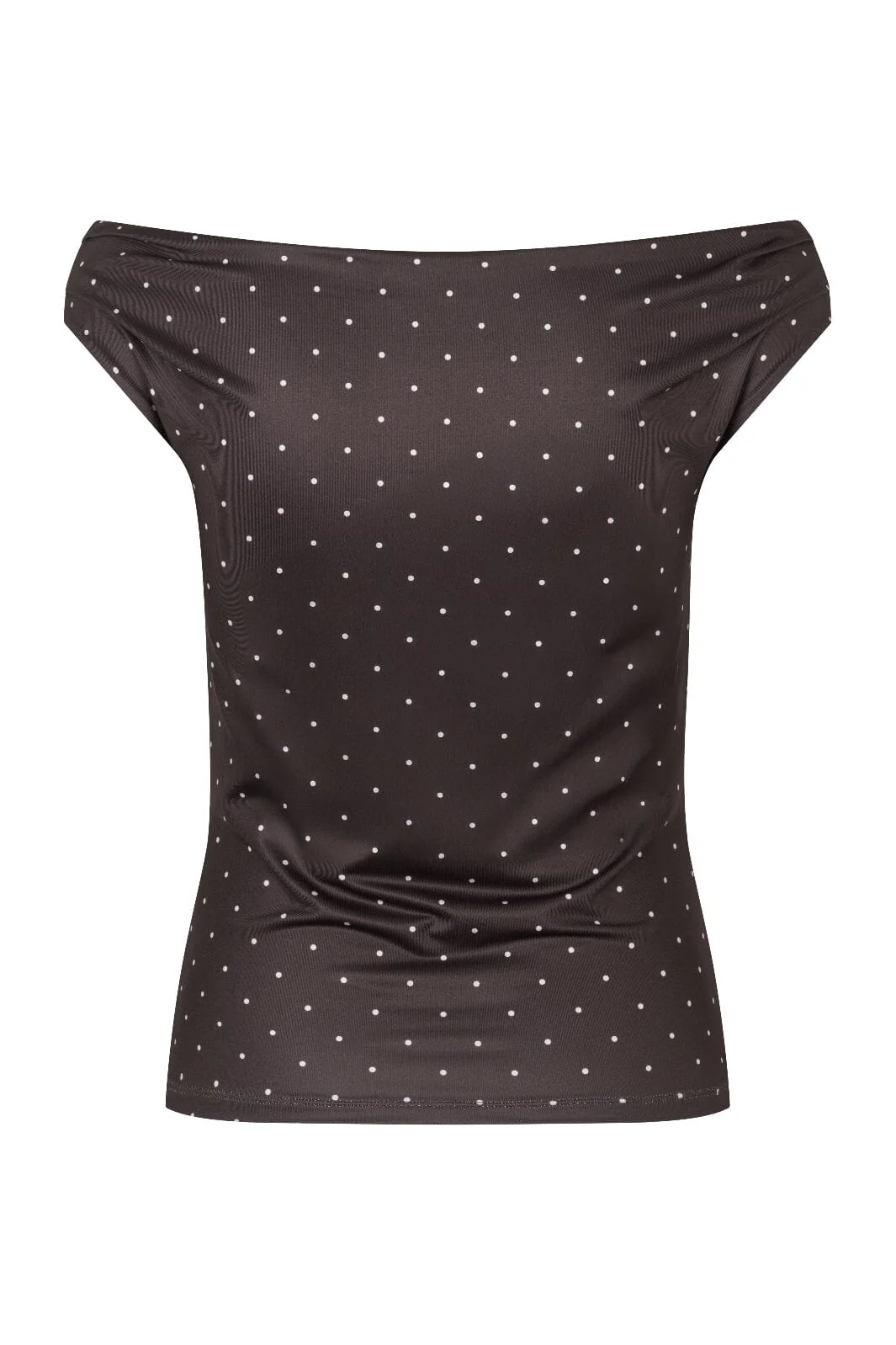 Modström - Himamd Print Off-Shoulder Top 59321 - 11188 - Seal Brown Dot - Image 2