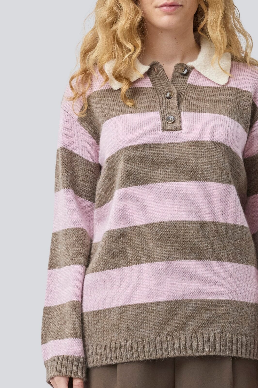 Modström - Pelhammd Stripe Polo 58613 - 12038 - Lilac Chocolate Stripe - Image 4