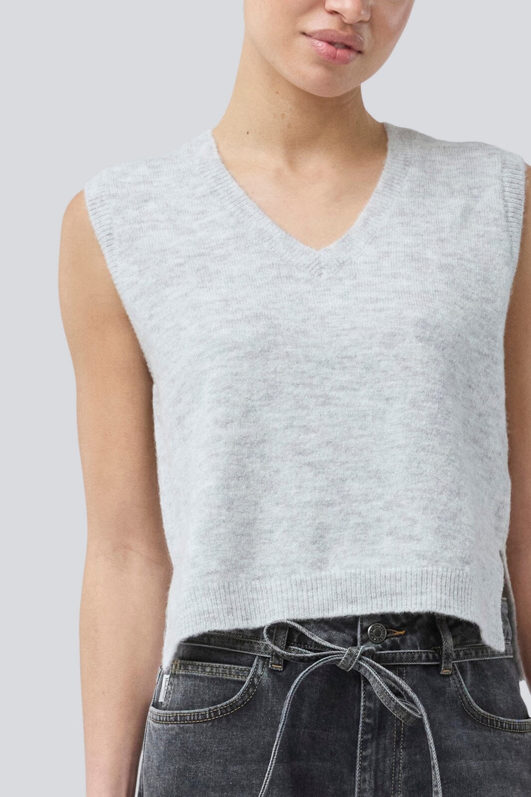 Modström - Petronellamd Vest 58609 - 7087 - Grey Melange - Image 3