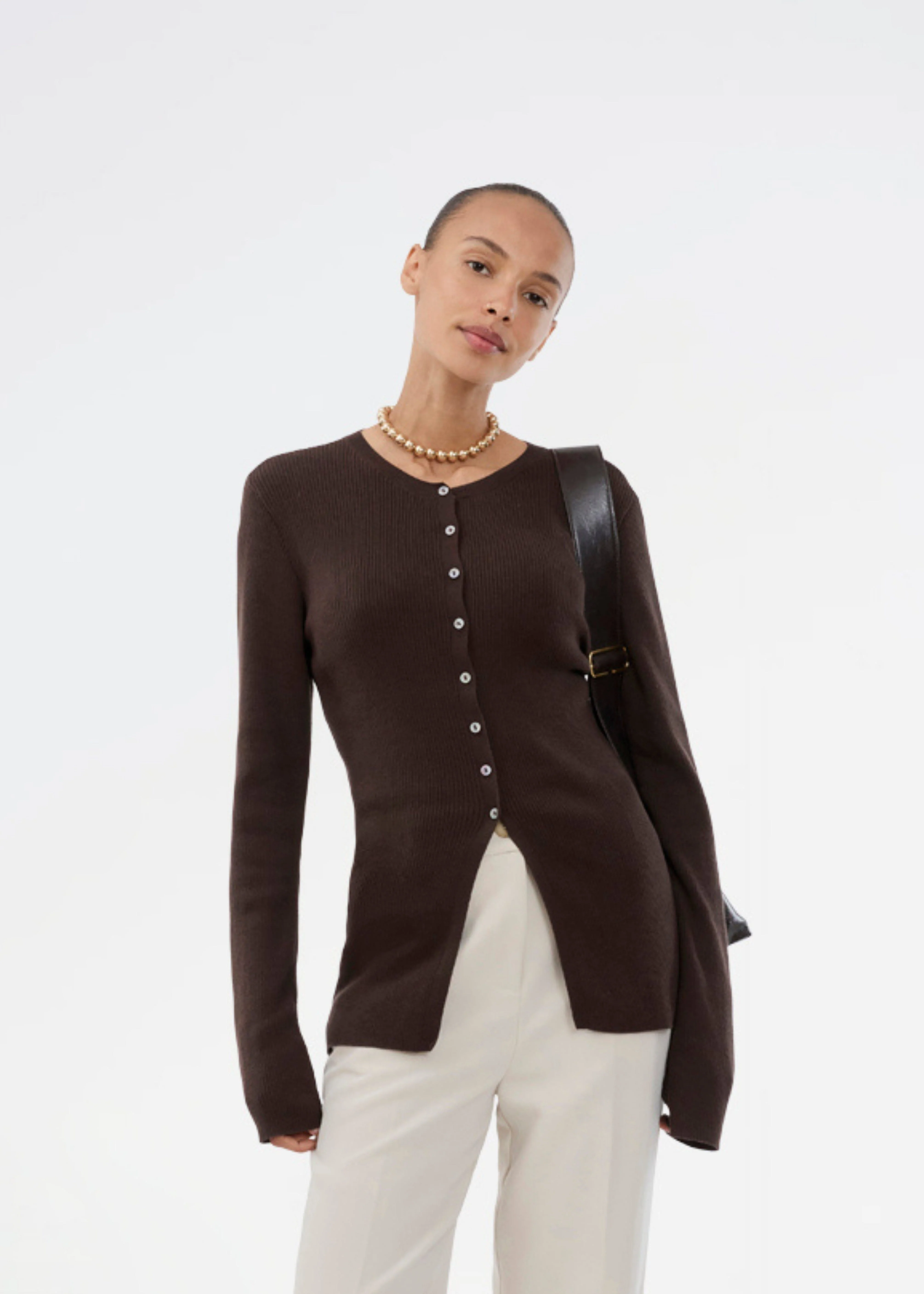 Modström - Uvismd Cardigan 59124 - 5508 - Seal Brown - Image 4