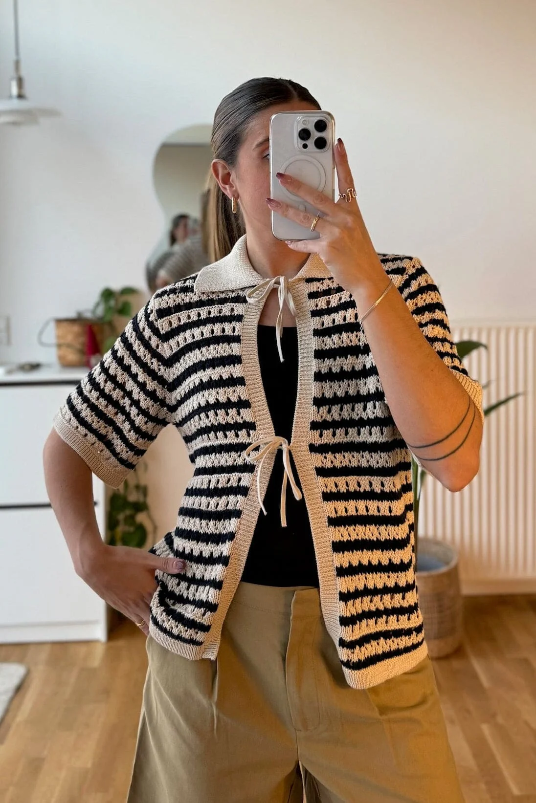 Modström - Vestermd Stripe Cardigan 59052 - 11516 - Navy Summer Sand - Image 3