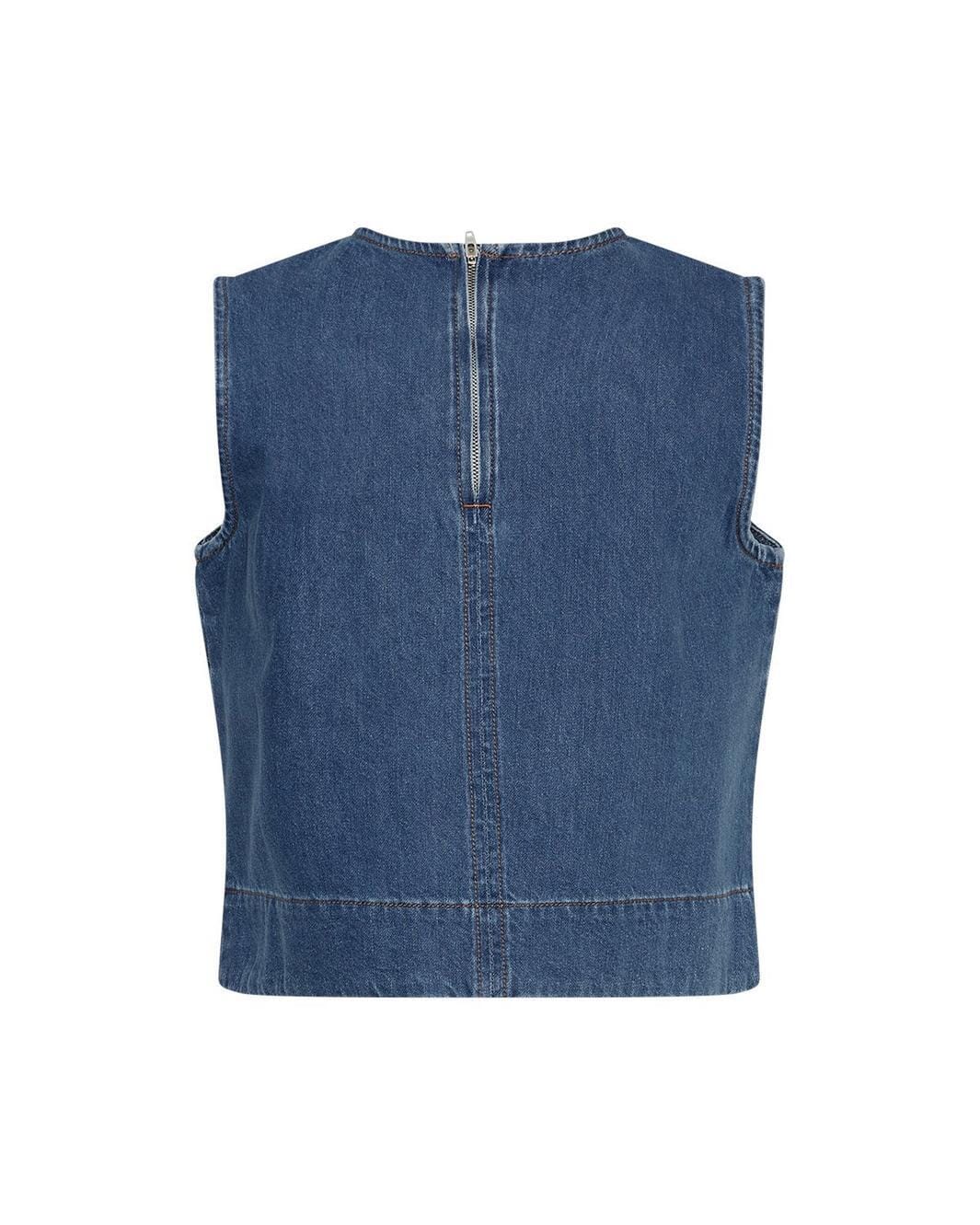 MSCH Copenhagen - Mschjolene Elena Sl Top 19359 - Mid Blue Wash - Image 2