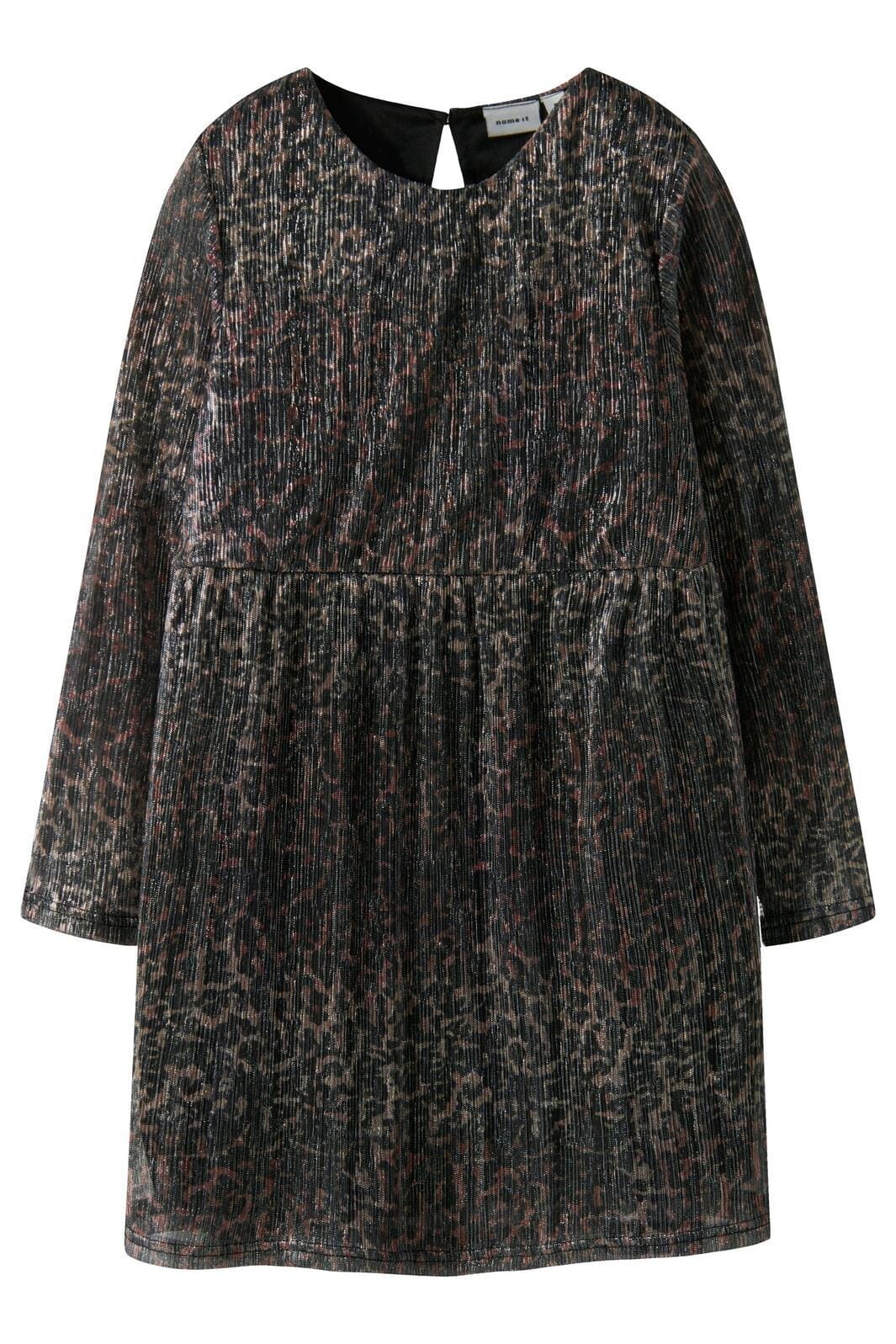 Name It - Nkfrisaring Ls Dress - 4874392 Seal Brown Leo