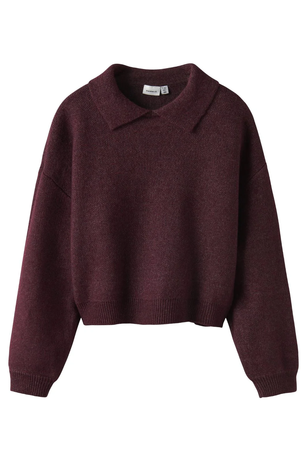 Name It - Nkfsonia Ls Polo Knit - 4889774 Burgundy - Image 2