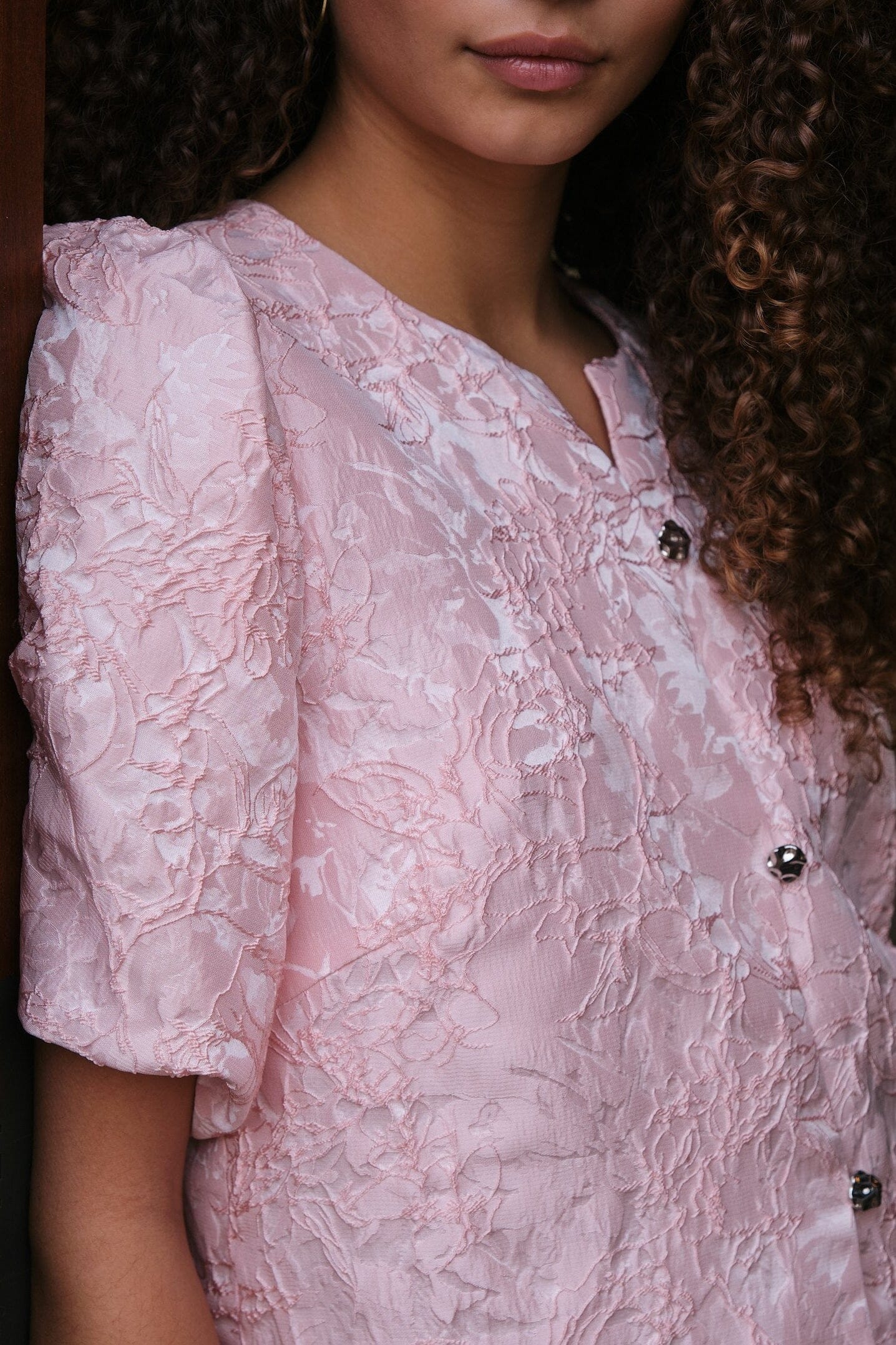 Neo Noir - Aisa Soft Brocade Blouse 168844 - 754 - Light Pink - Image 2