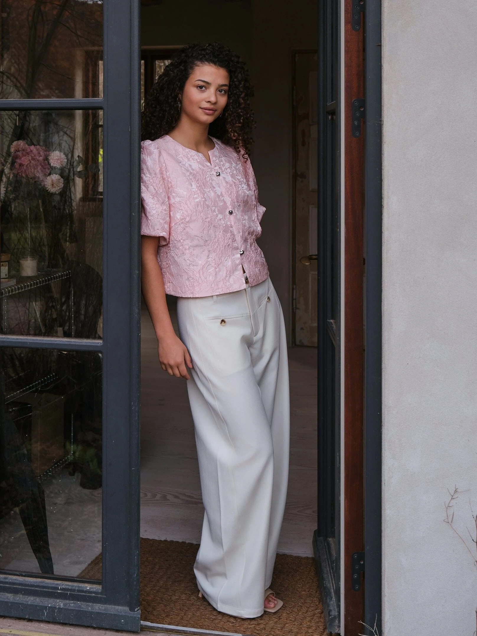 Neo Noir - Aisa Soft Brocade Blouse 168844 - 754 - Light Pink - Image 9