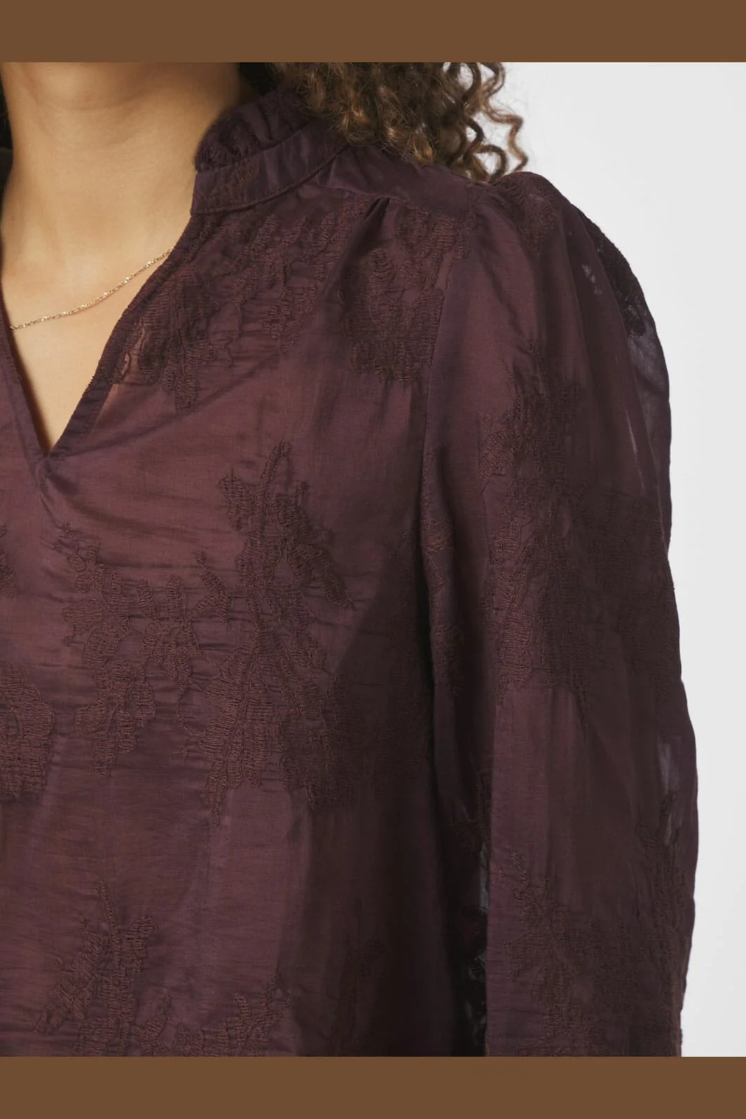 Neo Noir - Amara Big Embroidery Blouse 163032 - 174 - Burgundy - Image 6