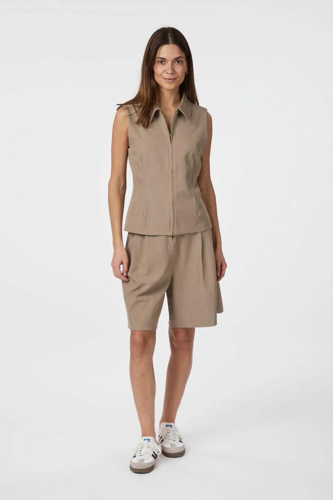 Neo Noir - Annabella Structure Waistcoat 165355 - 811 - Dark Taupe - Image 5