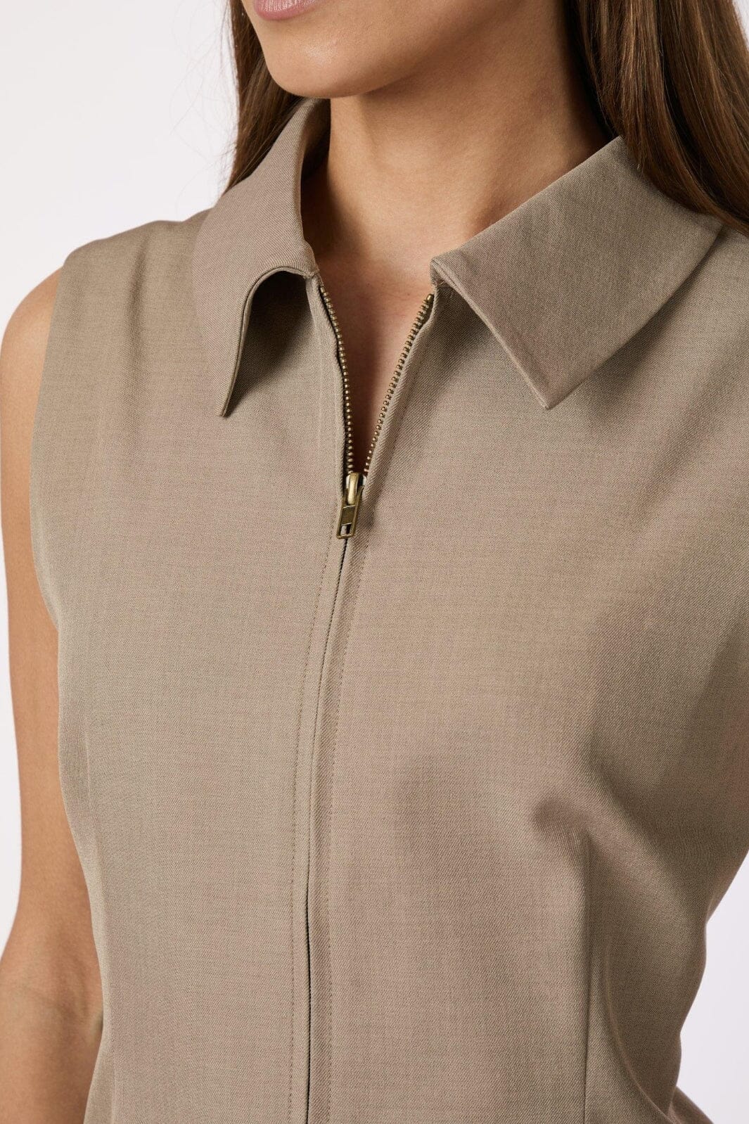 Neo Noir - Annabella Structure Waistcoat 165355 - 811 - Dark Taupe - Image 6