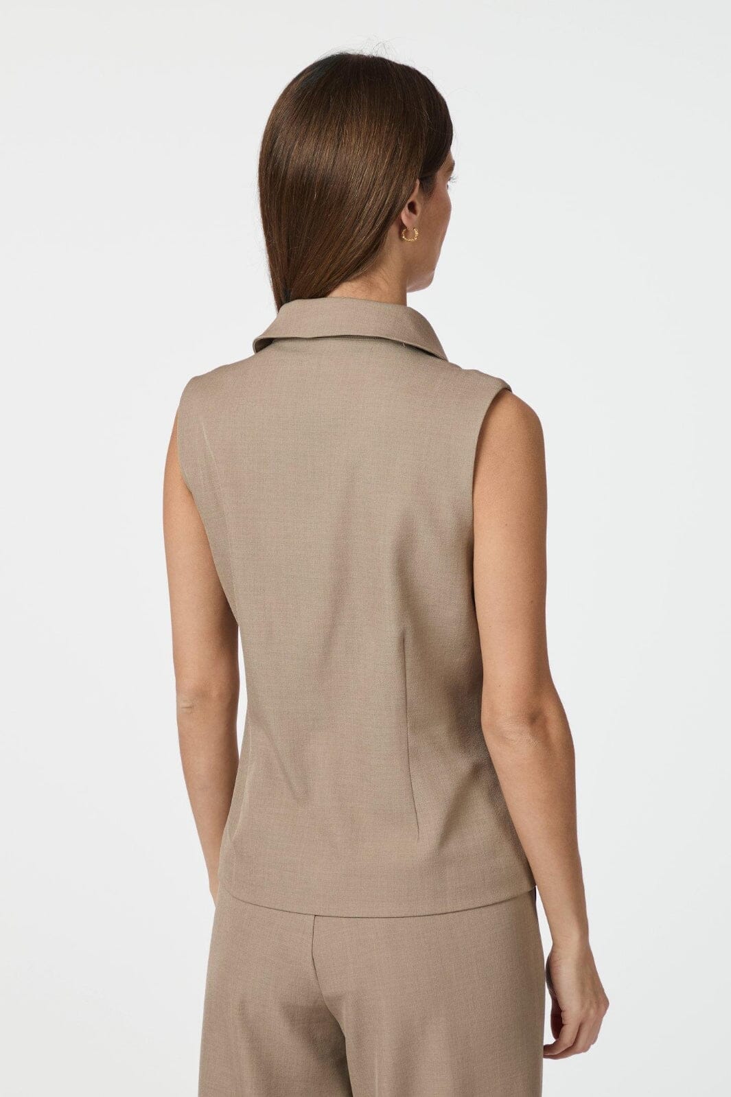 Neo Noir - Annabella Structure Waistcoat 165355 - 811 - Dark Taupe - Image 7