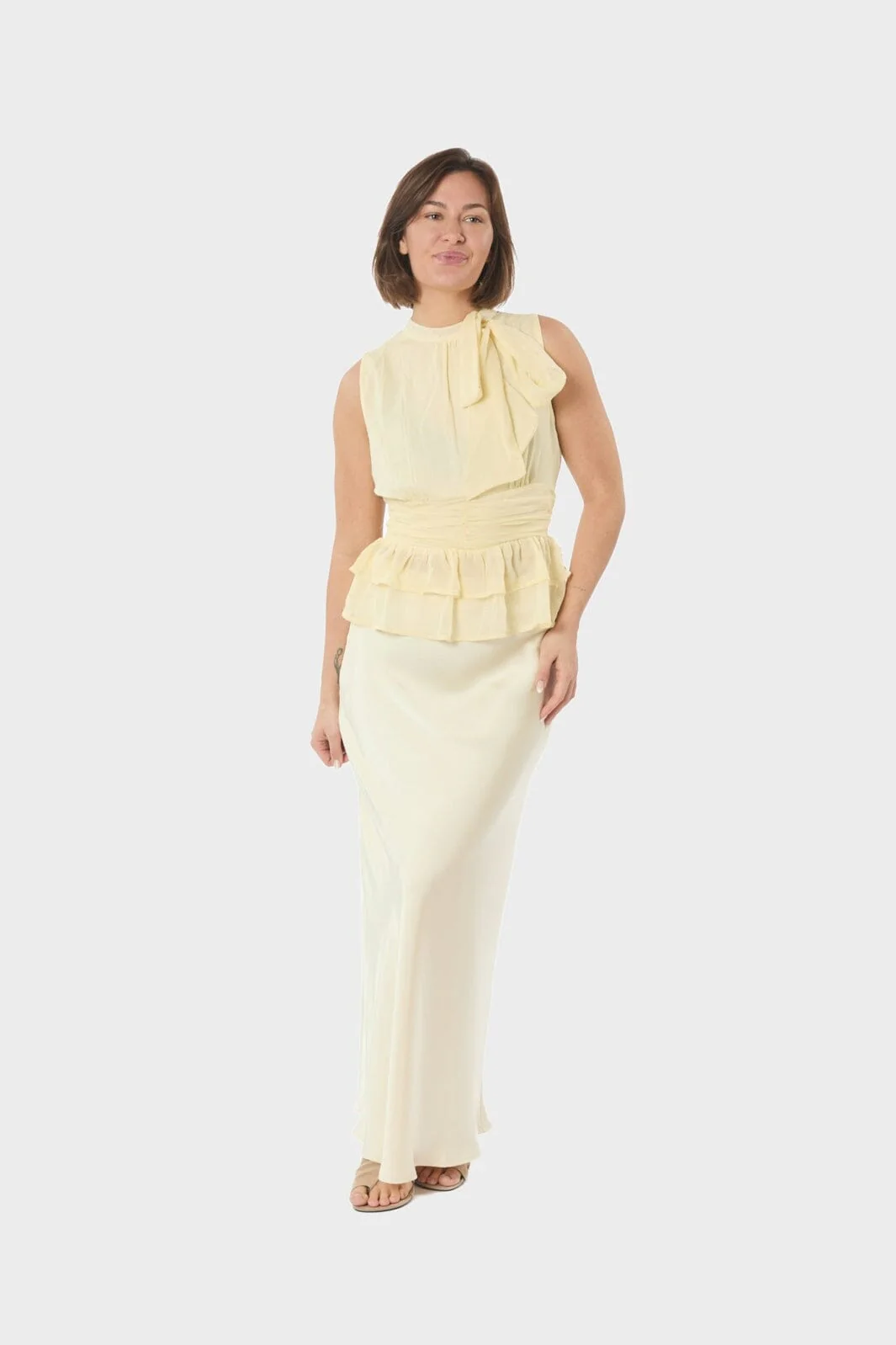 Neo Noir - Ansol Solid Chiffon Top 166671 - 191 - Light Yellow - Image 8