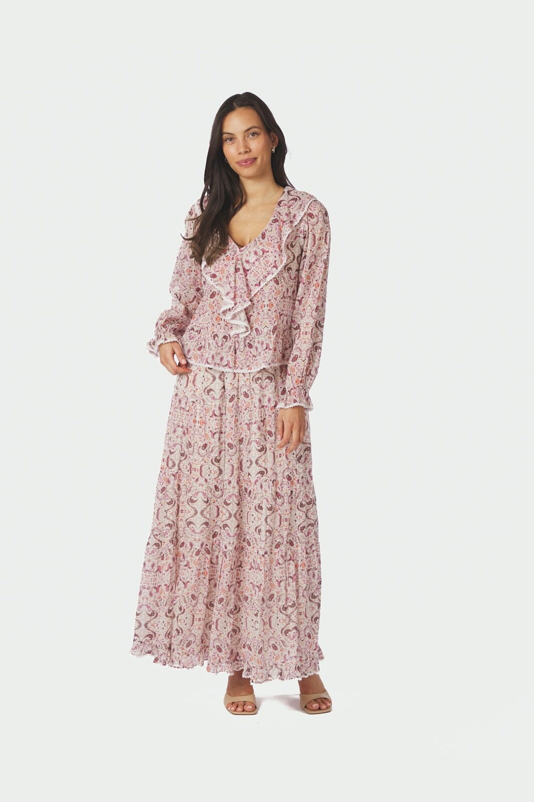Neo Noir - Asta Paisley Dance Skirt 168990 - 165 - Rose - Image 6