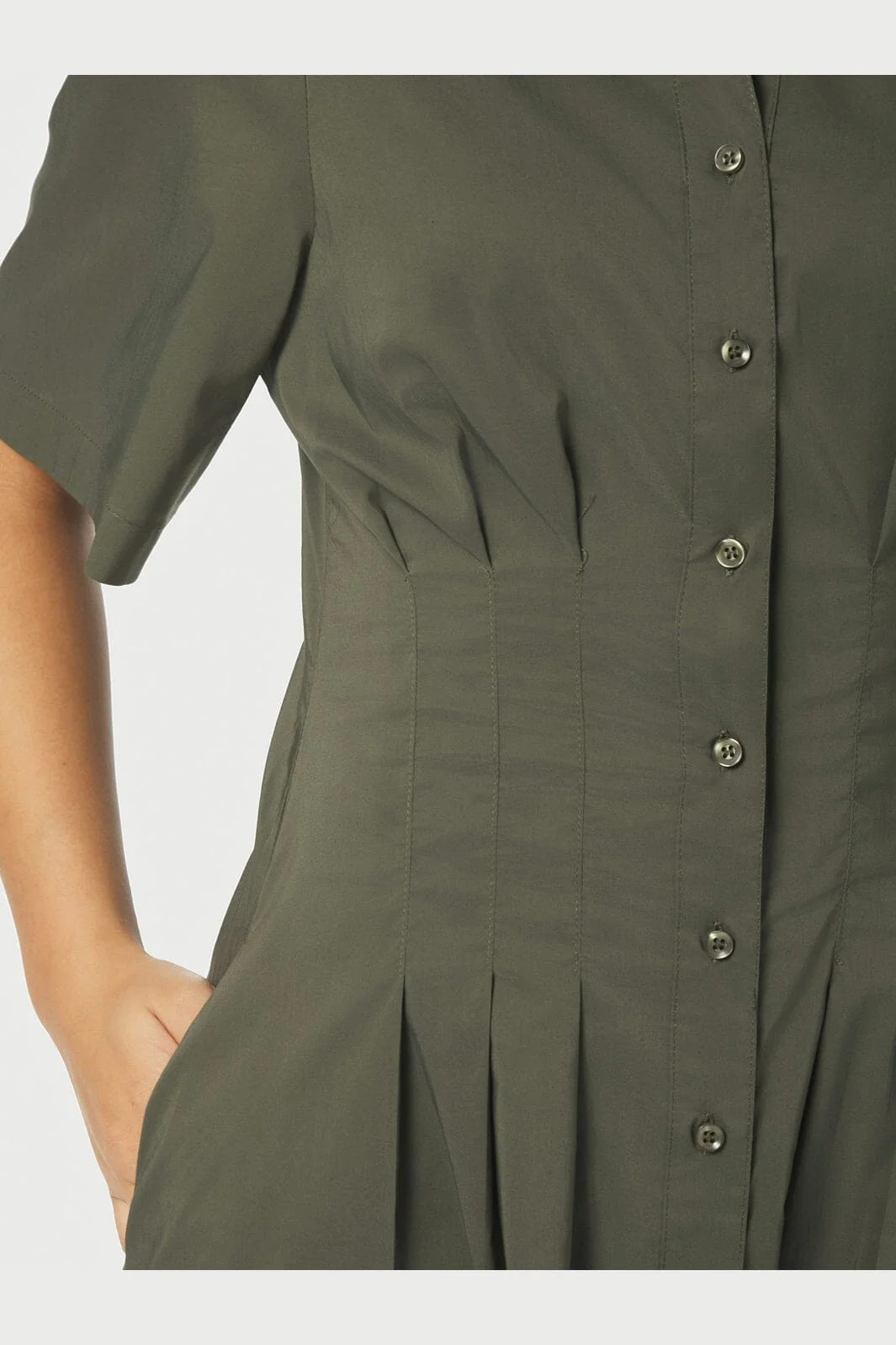 Neo Noir - Baia Poplin Dress 165343 - 151 - Army - Image 7