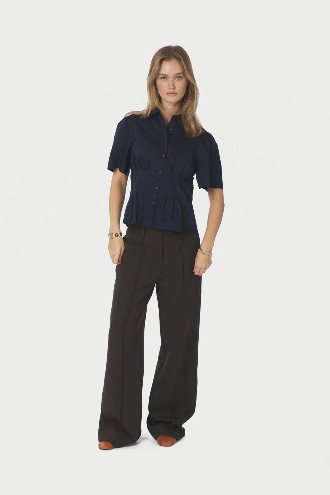 Neo Noir - Balara Poplin Shirt 167002 - 141 - Navy - Image 5