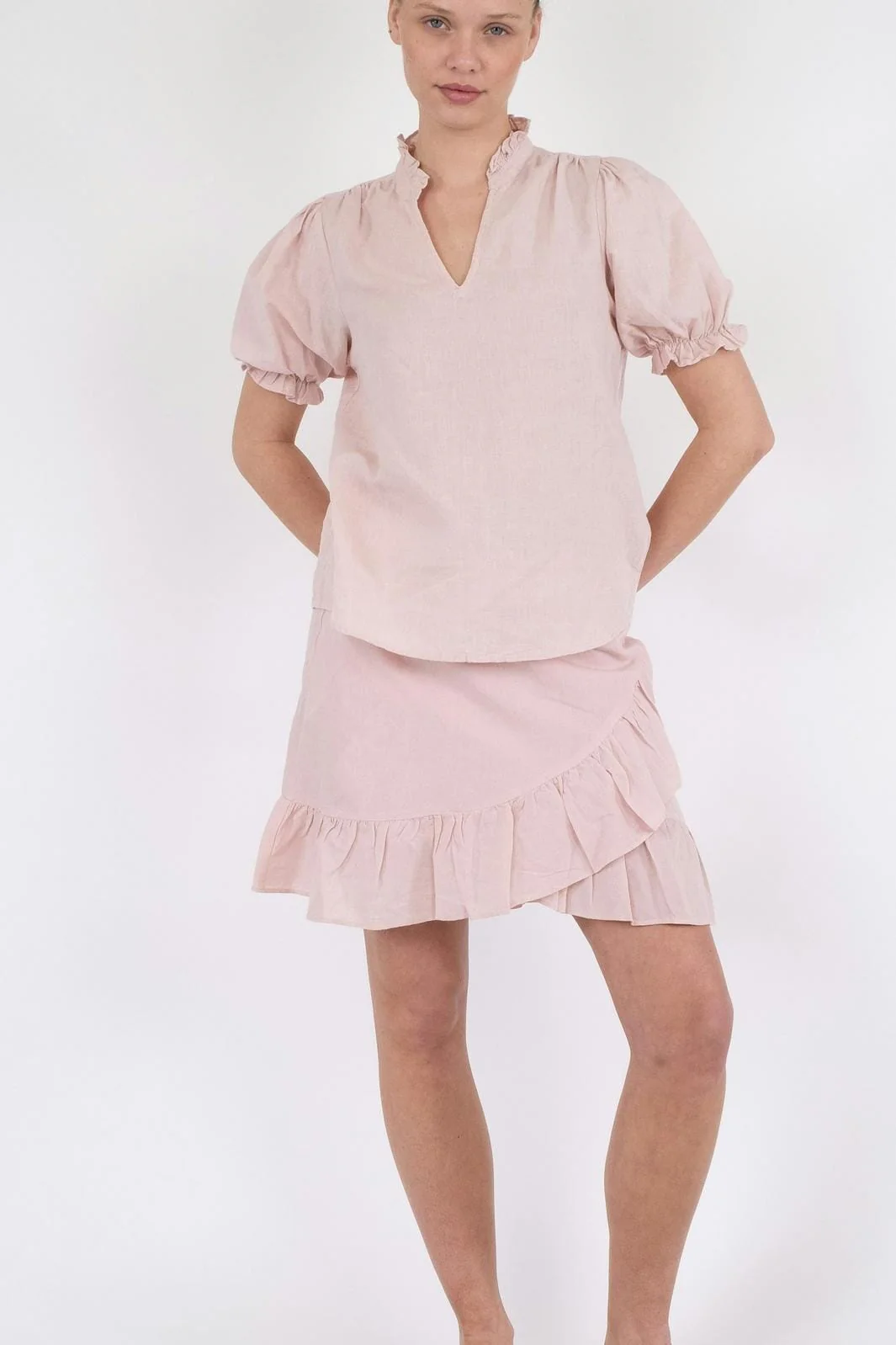 Neo Noir - Bekka Linen Skirt - Rose Smoke - Image 9