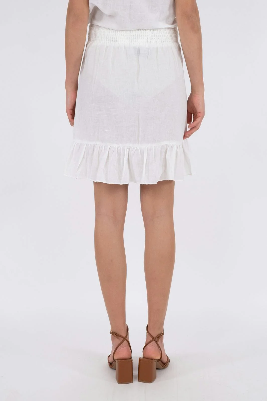 Neo Noir - Bekka Linen Skirt - White - Image 6