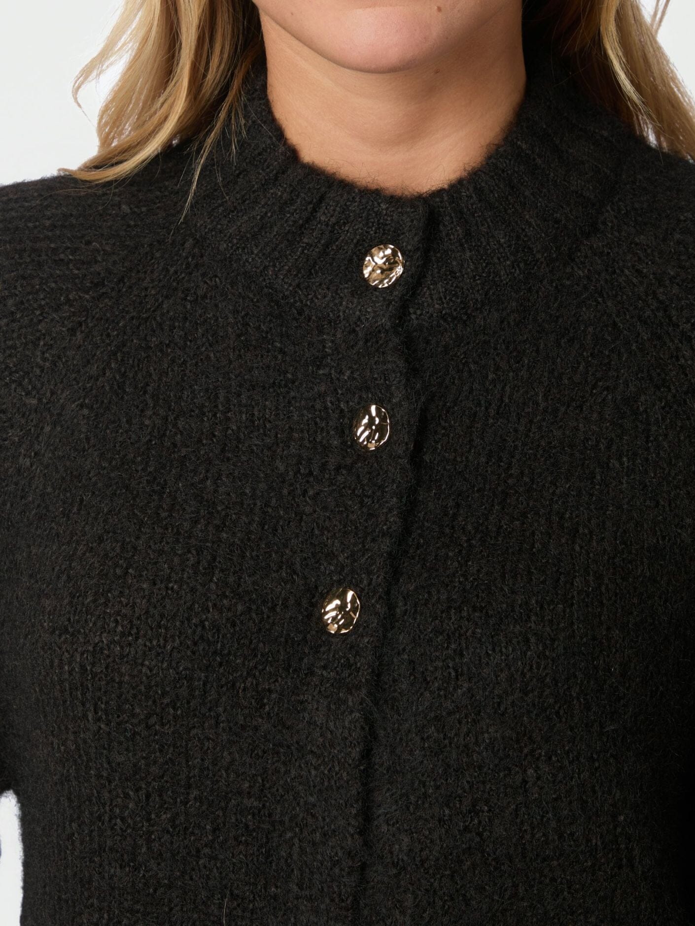 Neo Noir - Benuta Fluffy Knit Cardigan 165816 - 676 - Dark Brown - Image 8