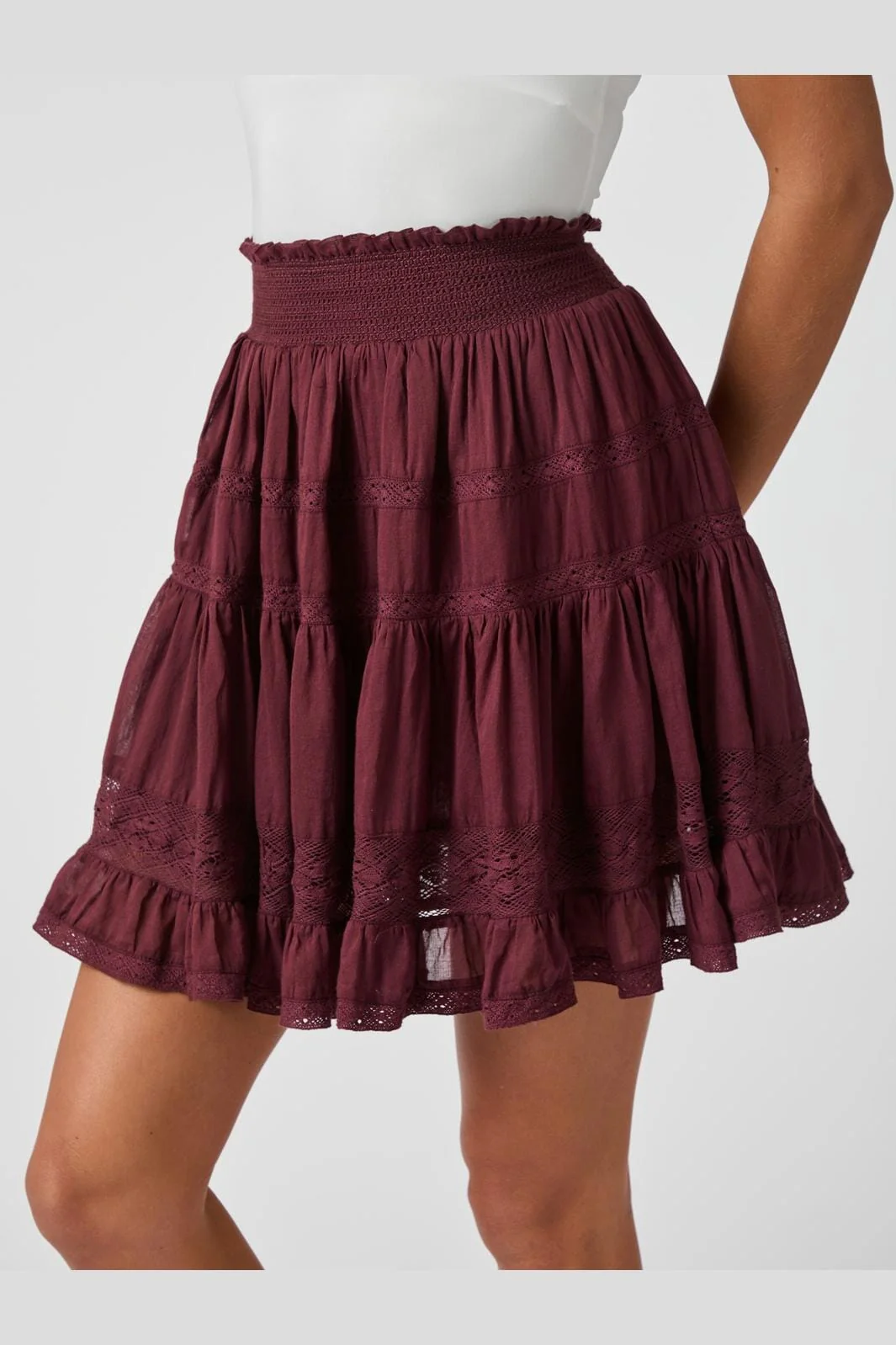 Neo Noir - Callia S Voile Skirt 164676 - 174 - Burgundy - Image 6