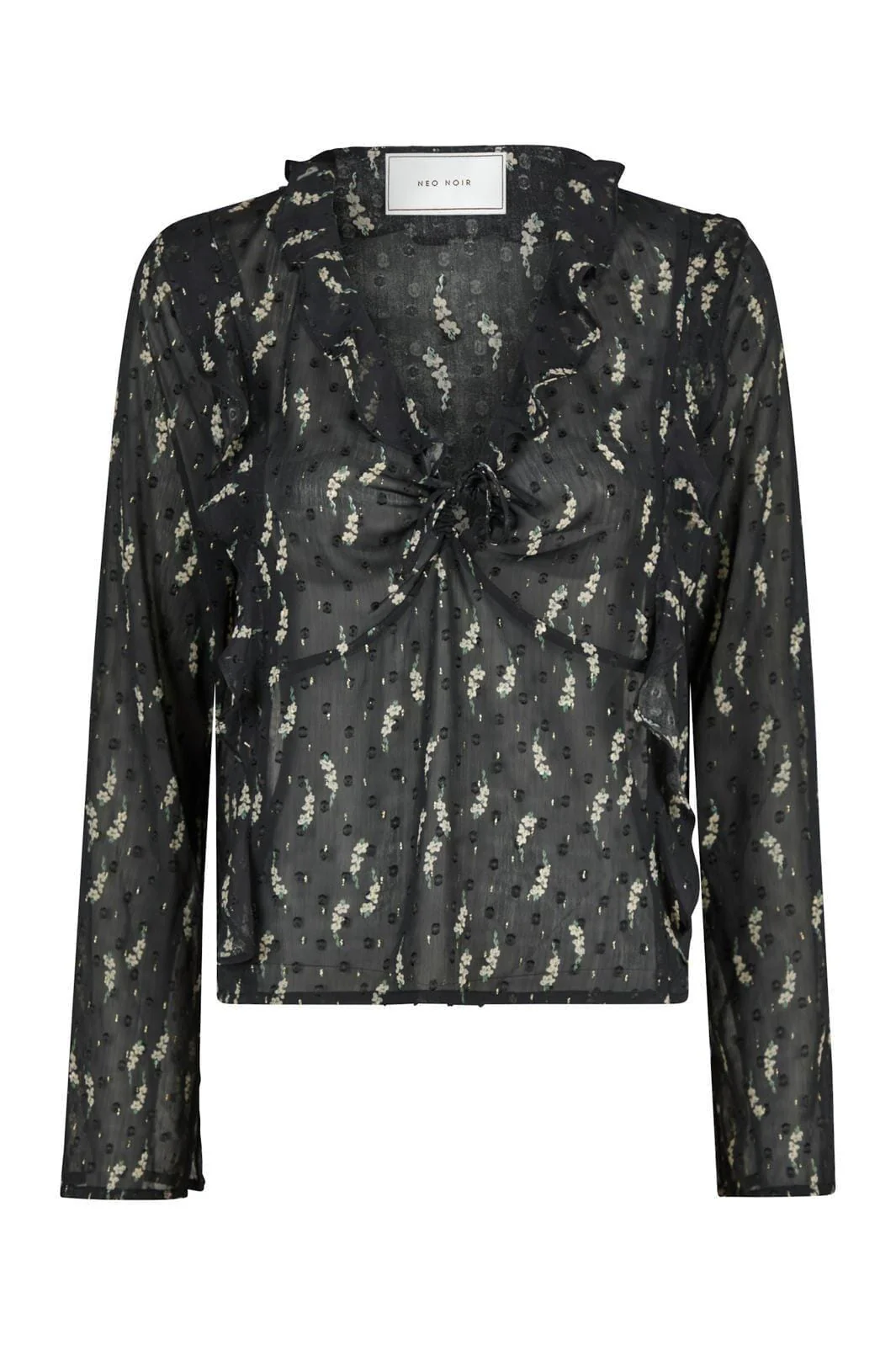 Neo Noir - Carola Flower Branch Blouse - Black - Image 2