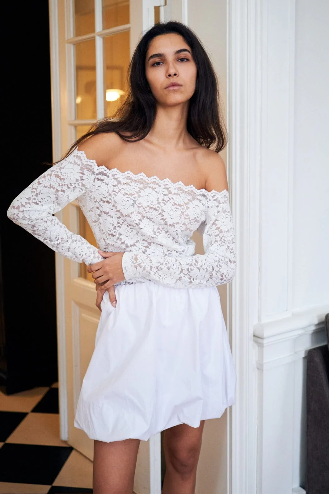 Neo Noir - Casadi Lace Flower Blouse 162631 - 120 - White - Image 3