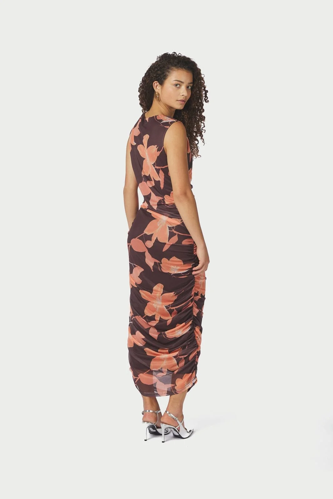 Neo Noir - Corilina Flower Mesh Dress 168542 - 210 - Brown - Image 6