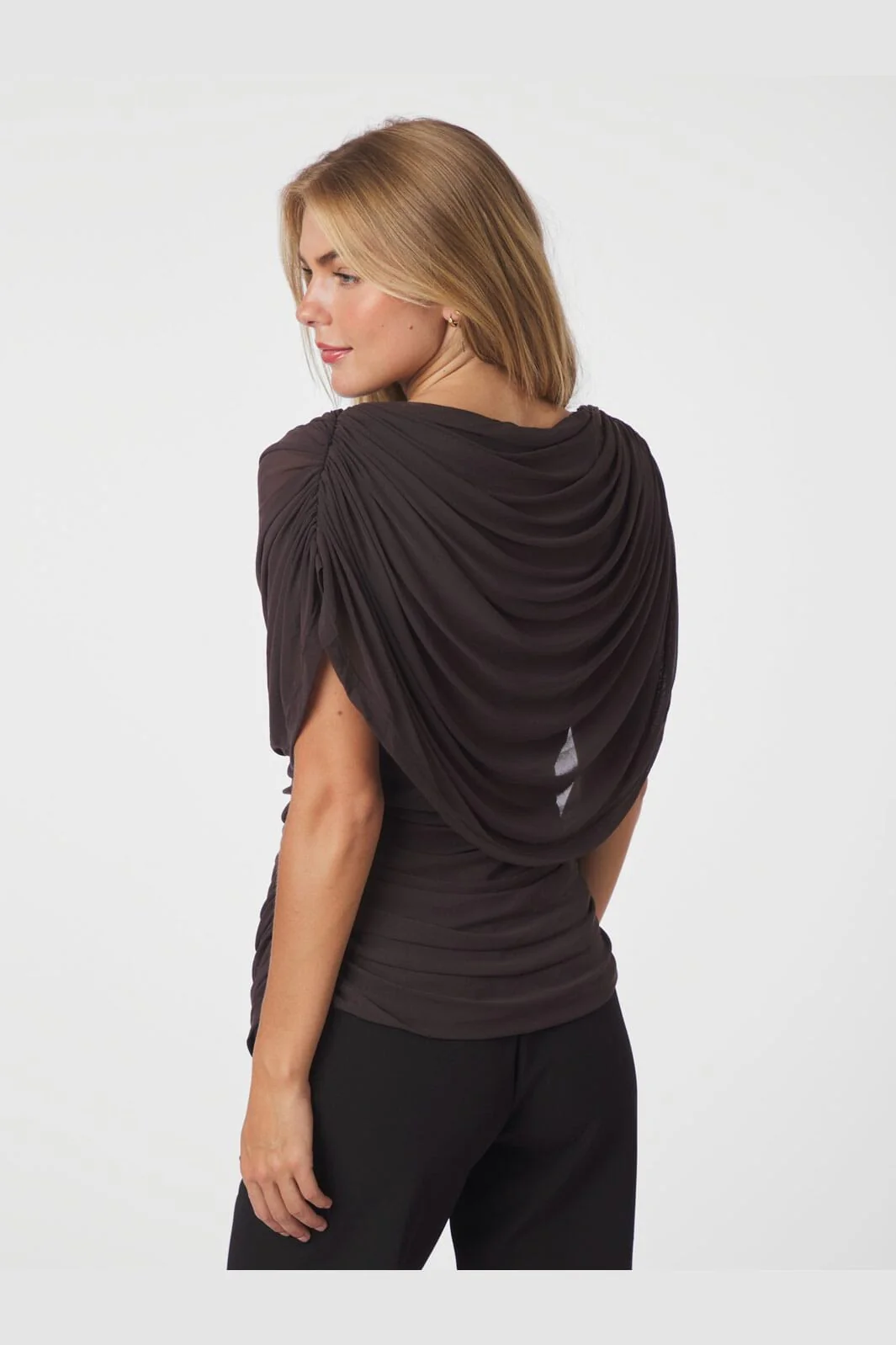 Neo Noir - Cottuna Drapy Mesh Top 167205 - 210 - Brown - Image 6