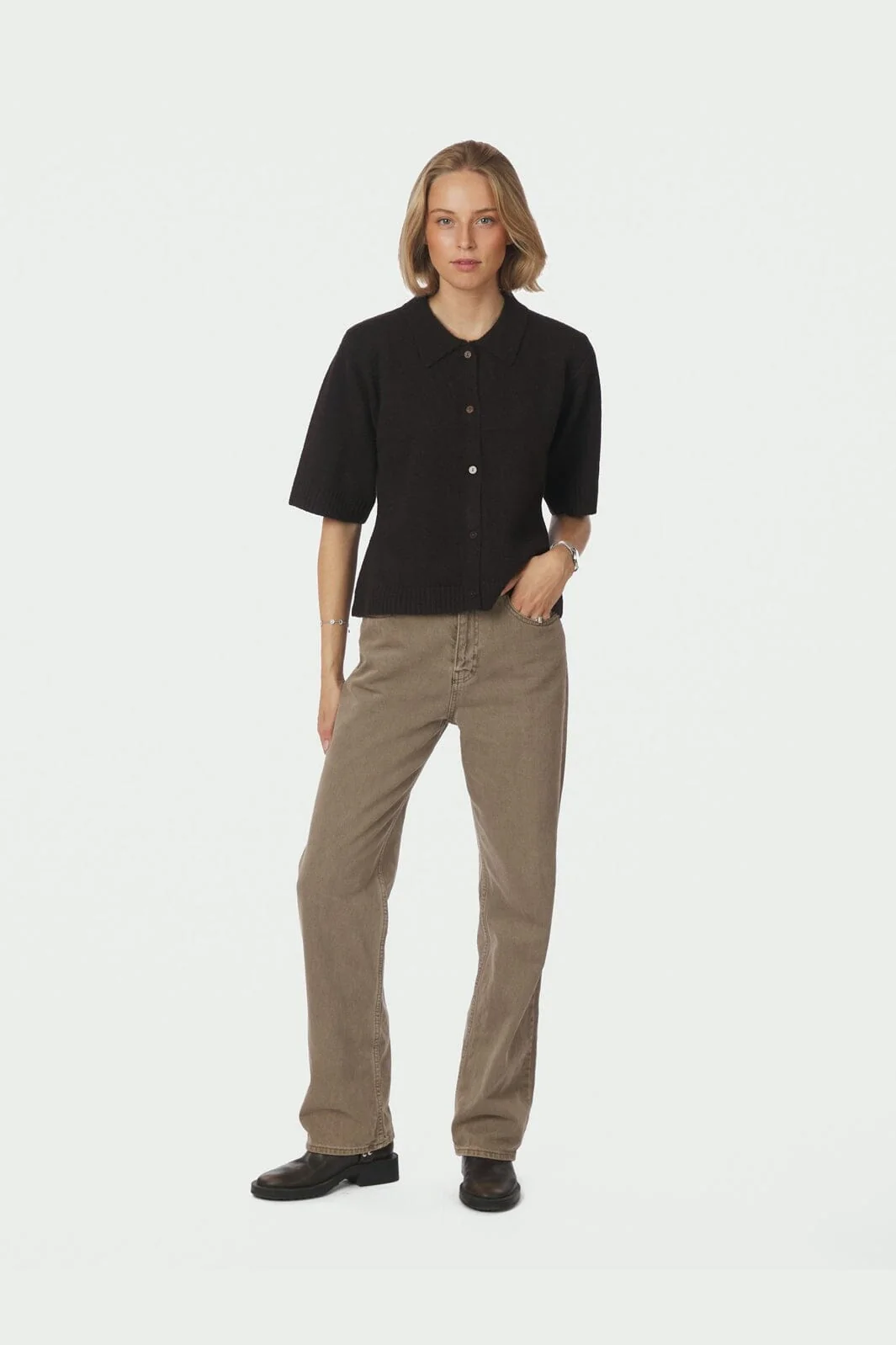 Neo Noir - Cunna Knit Blouse 166251 - 676 - Dark Brown - Image 6