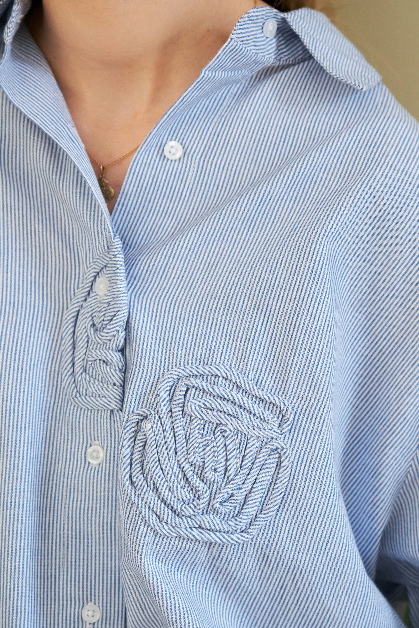 Neo Noir - Dalma Dori Mini Stripe Shirt 167460 - 140 - Blue - Image 4