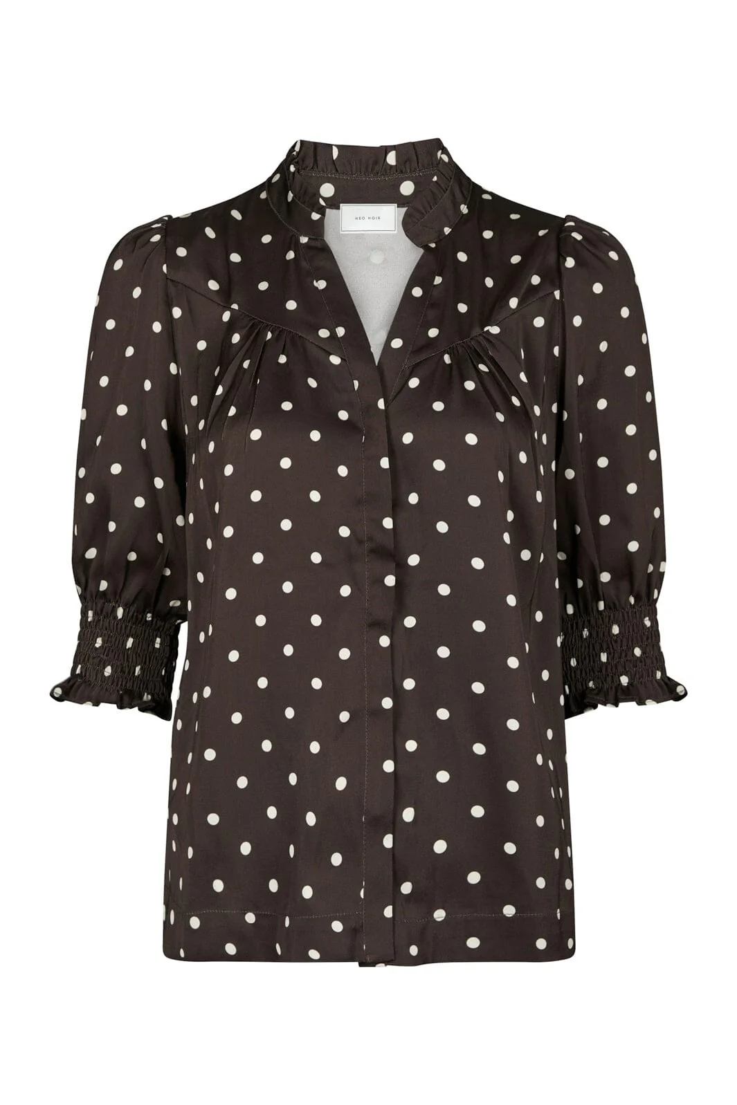 Neo Noir - Diana Dot Blouse 168484 - 676 - Dark Brown - Image 2
