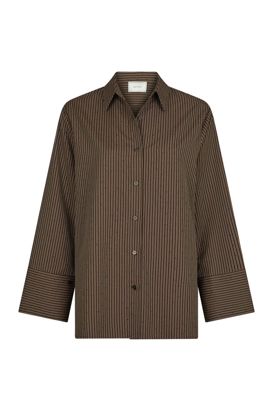 Neo Noir - Dita Striped Line Shirt 166888 - 676 - Dark Brown - Image 3