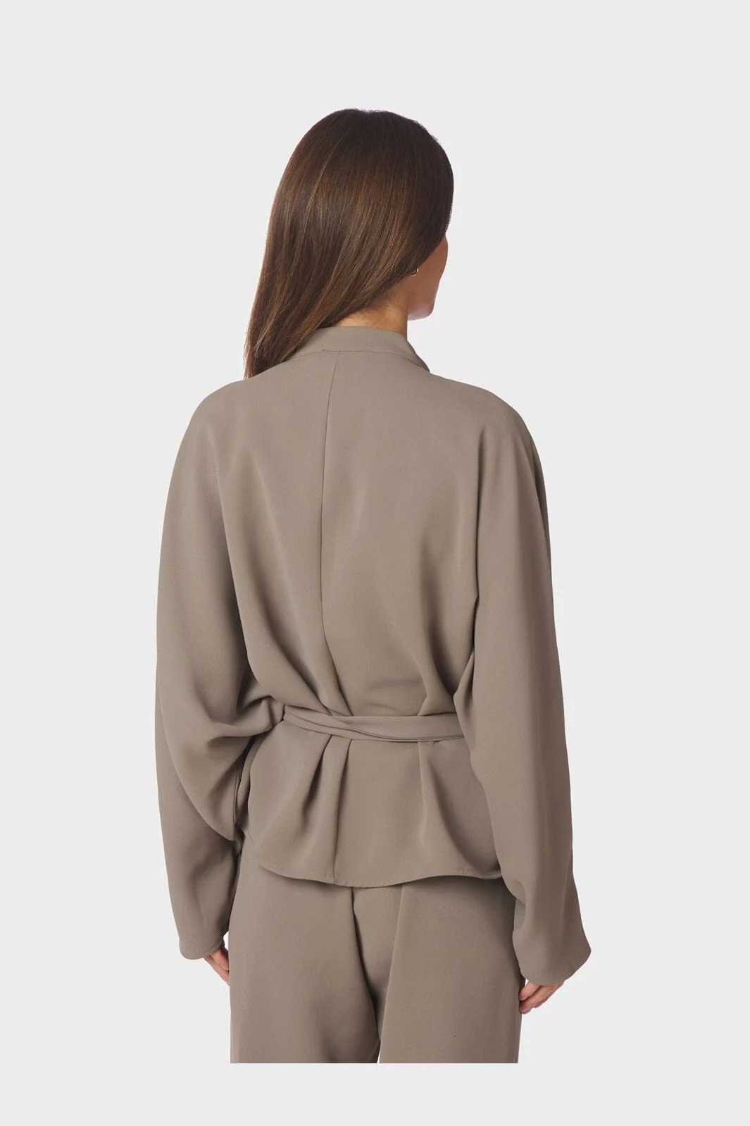 Neo Noir - Ellery Crepe Blouse 167125 - 214 - Taupe - Image 7