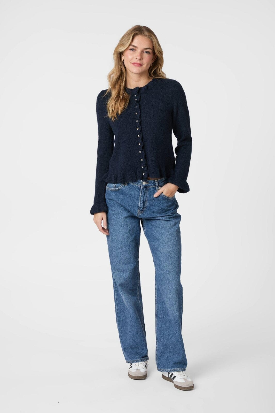 Neo Noir - Elowen Knit Blouse 165456 - 141 - Navy - Image 3