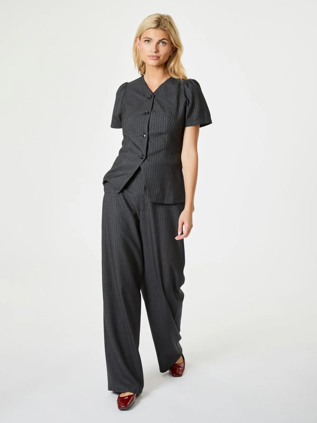 Neo Noir - Emmett Pinstripe Pants - Antracit - Image 7