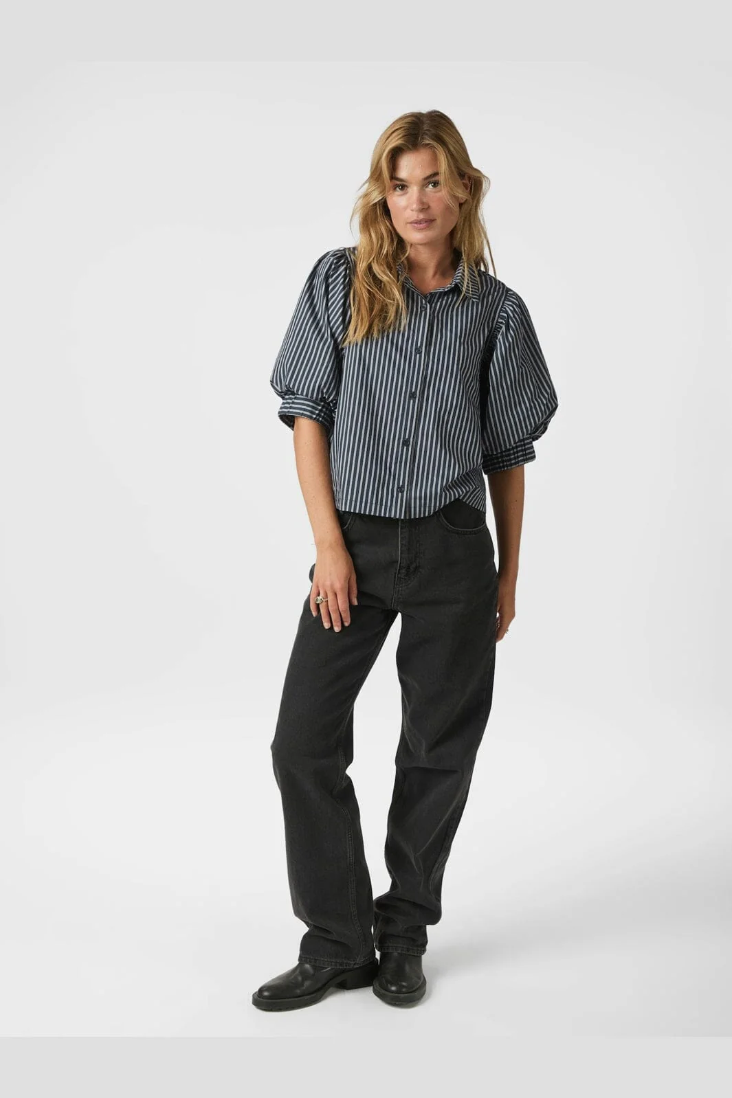 Neo Noir - Etta Stripe Shirt 166862 - 141 - Navy - Image 10