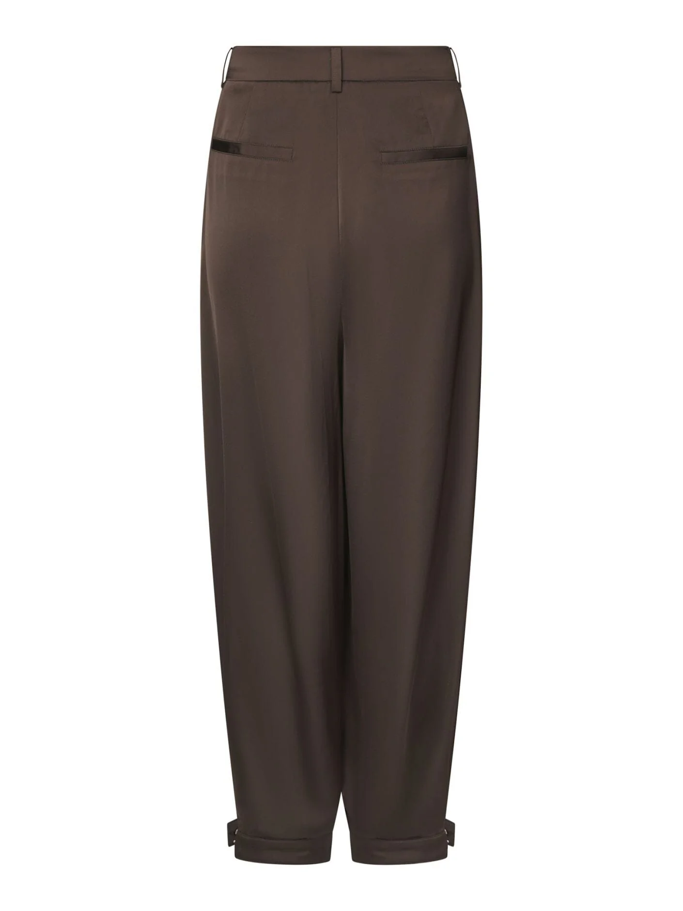 Neo Noir - Fayla Drapy Satin Balloon Pants 167418 - 676 - Dark Brown - Image 6