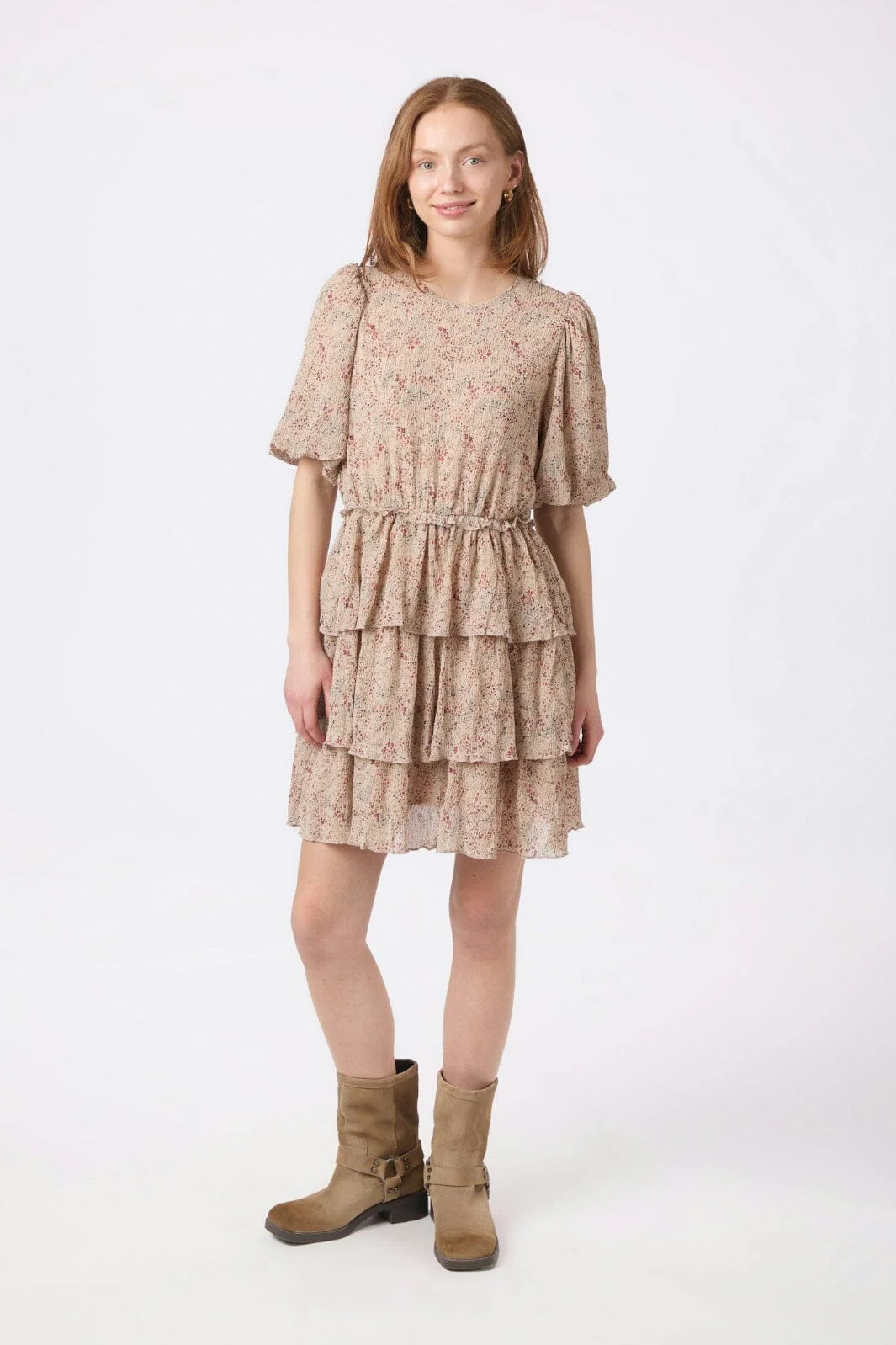 Neo Noir - Fedusa Summer Printed Dress 156858 - 213 - Sand - Image 2