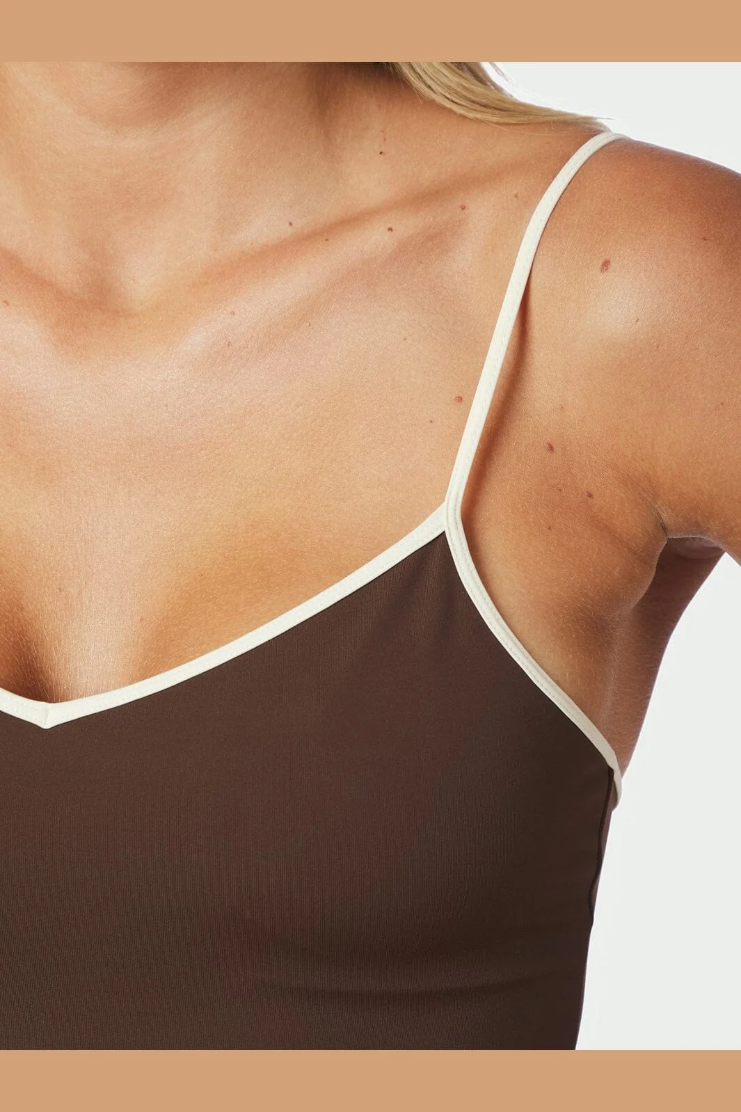 Neo Noir - Felice Solid Contrast Swimsuit 167795 - 434 - Dark Brown/Creme - Image 4