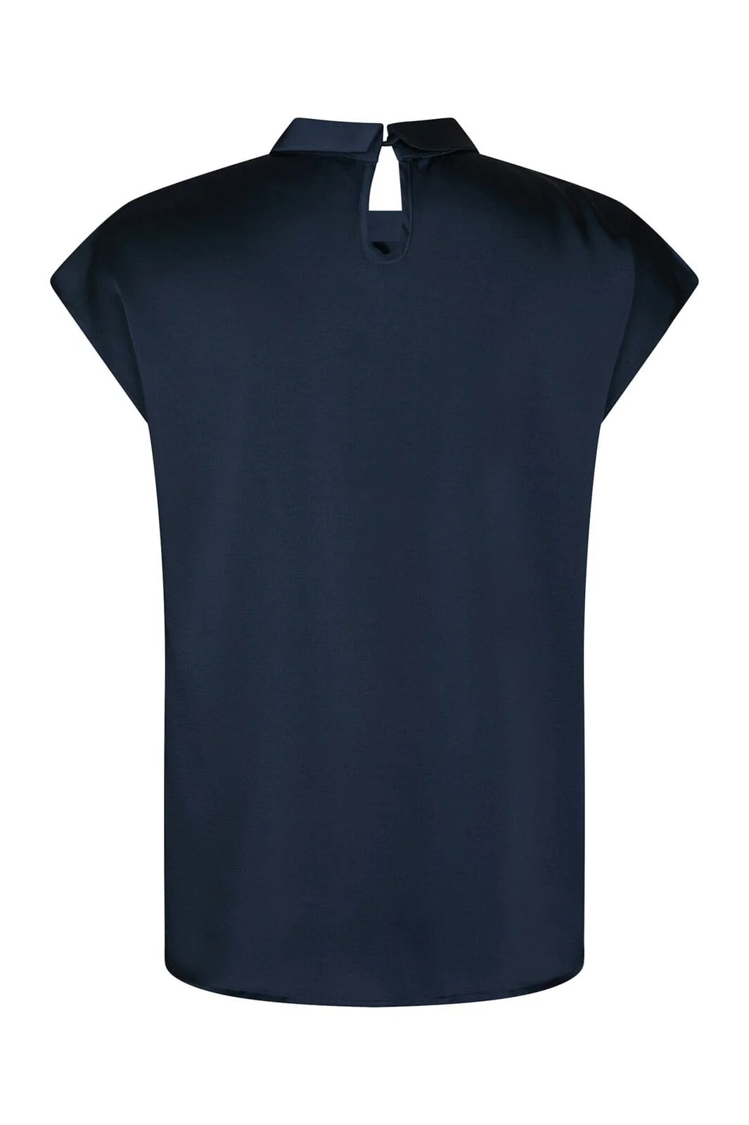 Neo Noir - Fleur Drapy Satin Blouse 160990 - 141 - Navy - Image 4