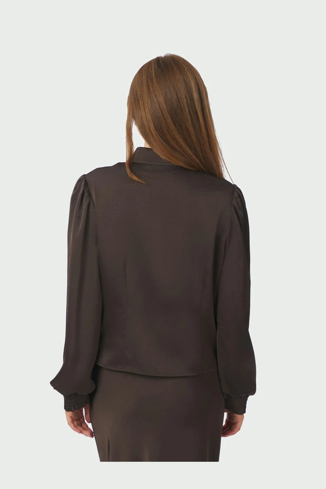 Neo Noir - Fransala Heavy Sateen Shirt 166635 - 676 - Dark Brown - Image 6