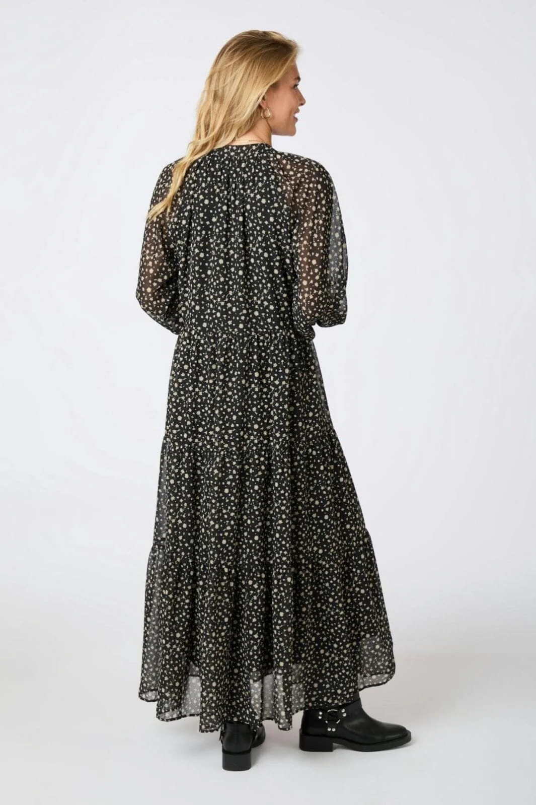 Neo Noir - Hiko Secret Flower Dress - Black - Image 6