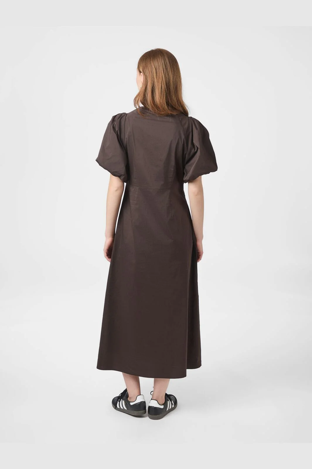 Neo Noir - Illana Poplin Dress 160660 - 584 - Chocolate Brown - Image 3