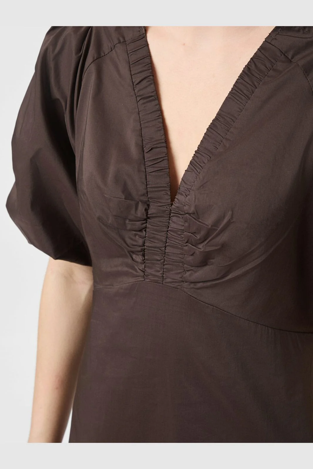 Neo Noir - Illana Poplin Dress 160660 - 584 - Chocolate Brown - Image 4