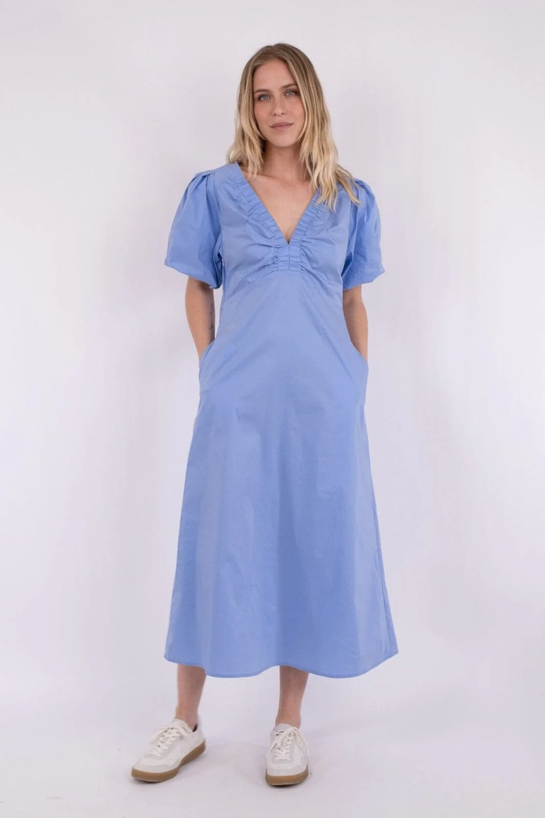 Neo Noir - Illana Poplin Dress - Sky Blue - Image 6