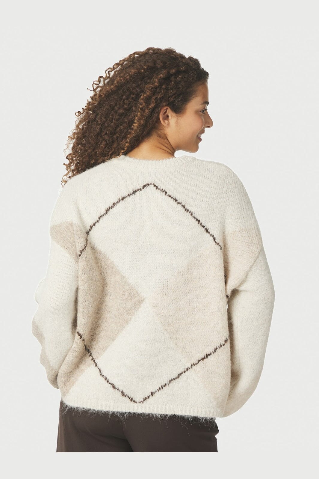 Neo Noir - Inga Check Fluff Knit Blouse 165205 - 122 - Creme - Image 5
