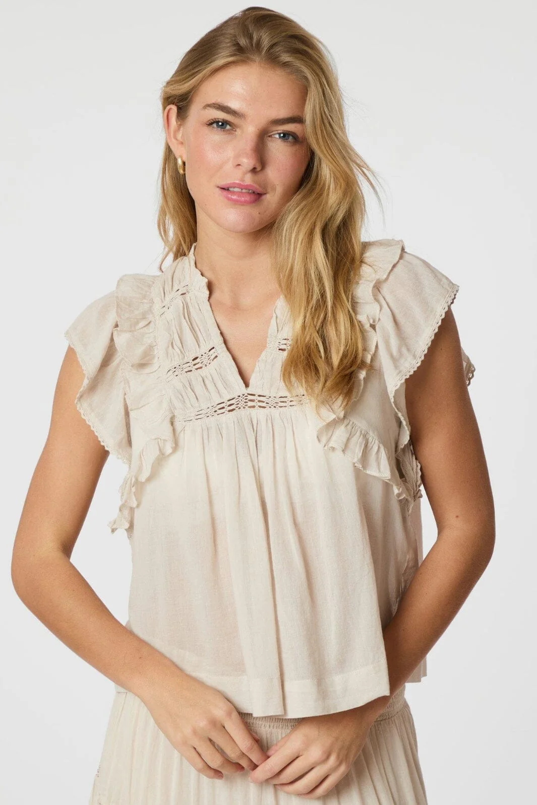 Neo Noir - Jayla S Voile Top 159881 - 124 - Ivory - Image 3
