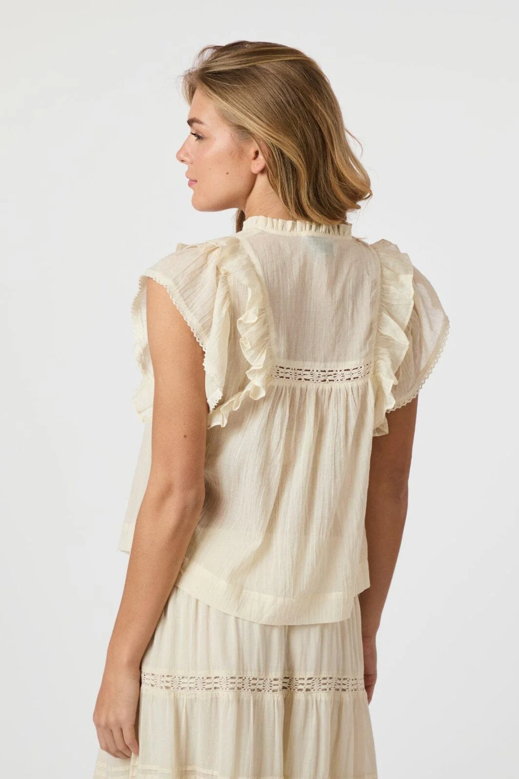 Neo Noir - Jayla S Voile Top 159881 - 191 - Light Yellow - Image 5