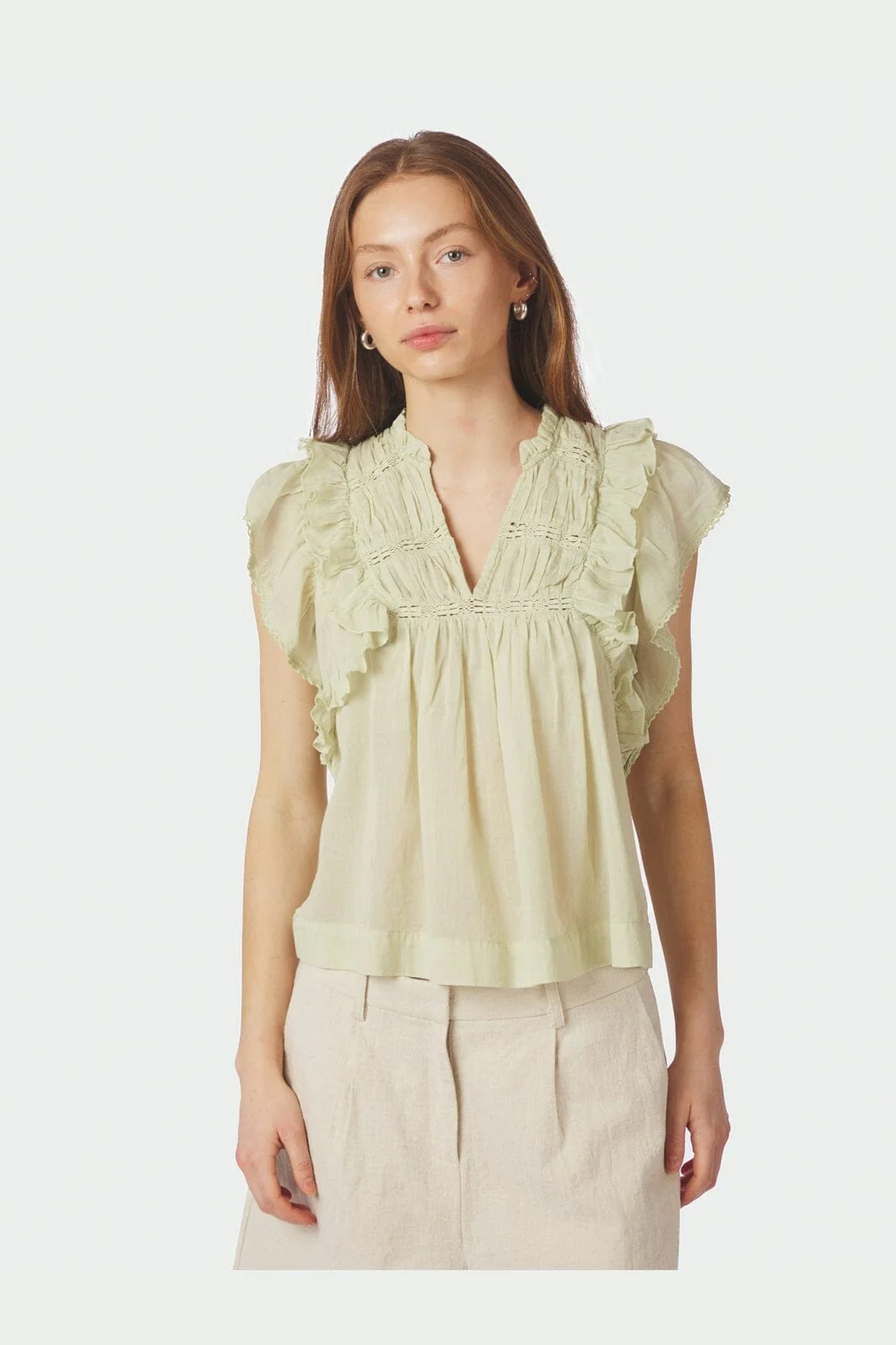 Neo Noir - Jayla S Voile Top 159881 - 236 - Pistachio - Image 2