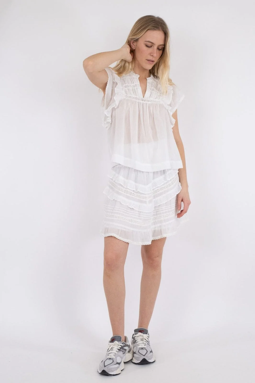 Neo Noir - Jayla S Voile Top - White - Image 11