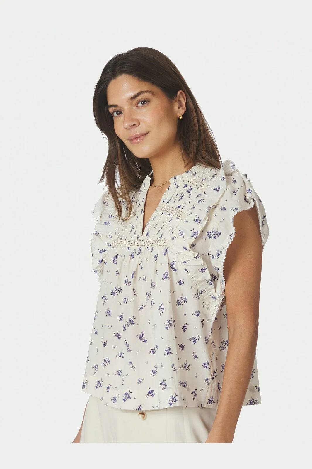 Neo Noir - Jayla Small Blossom Top 165648 - 252 - White Blue - Image 2