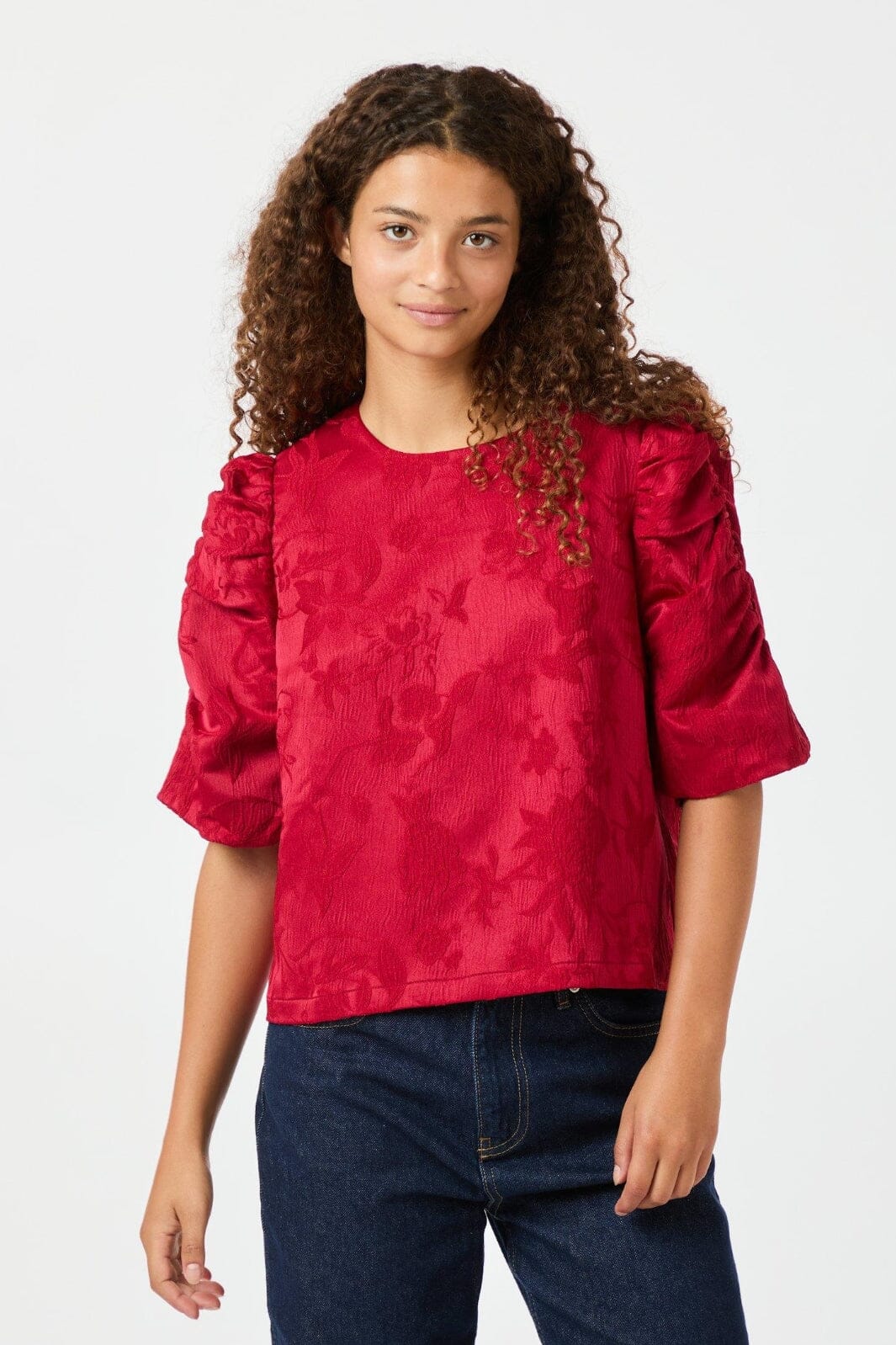 Neo Noir - Joba Jacquard Blouse 163868 - Red - Image 4